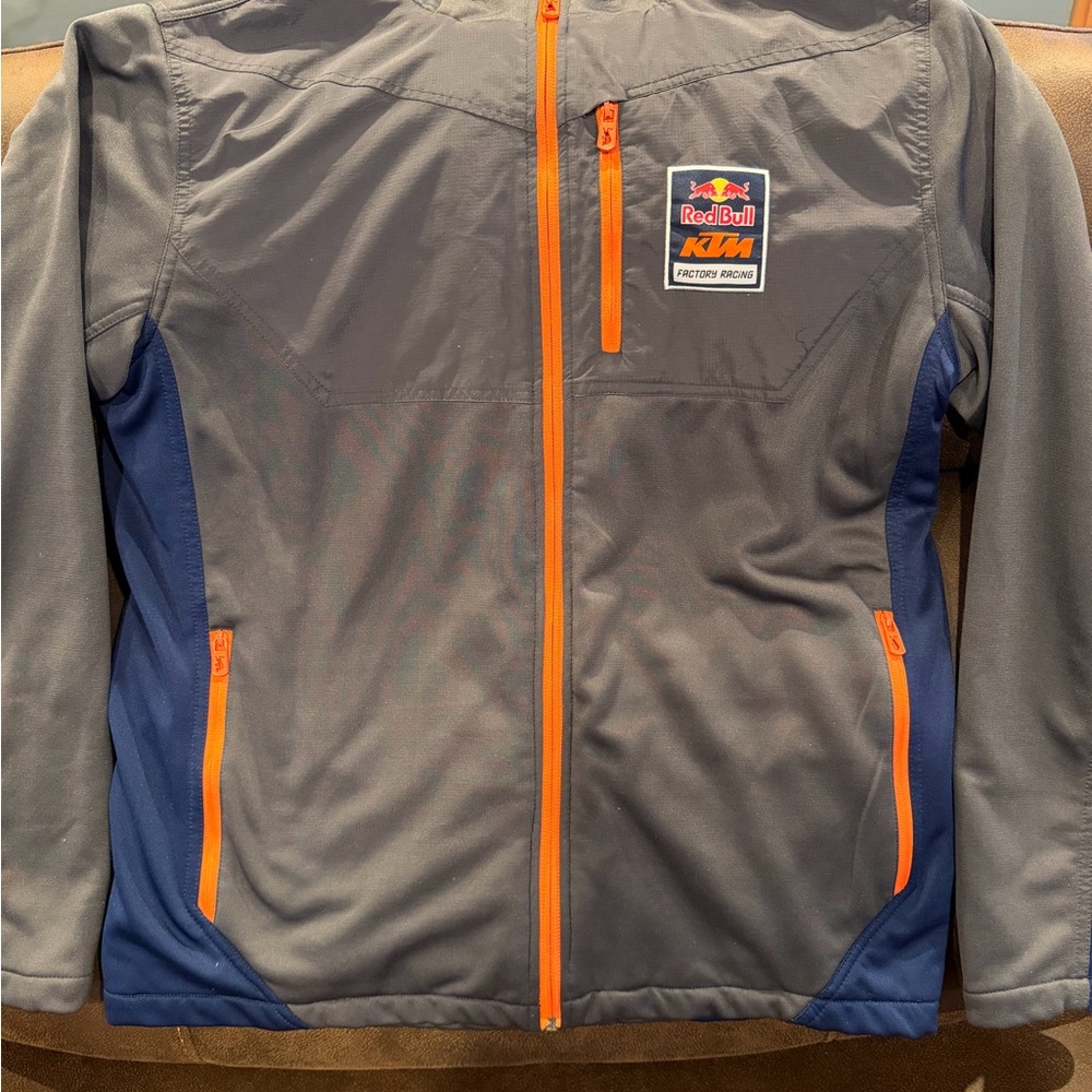 Red Bull KTM Gray and Blue Jacket with Orange Accents